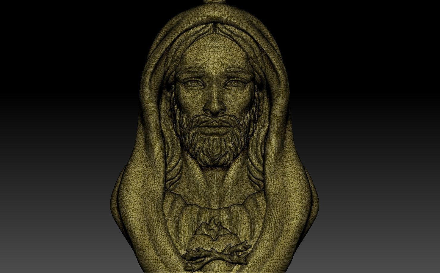 Jesus god Head Pendant 3D print model  3D print model_9