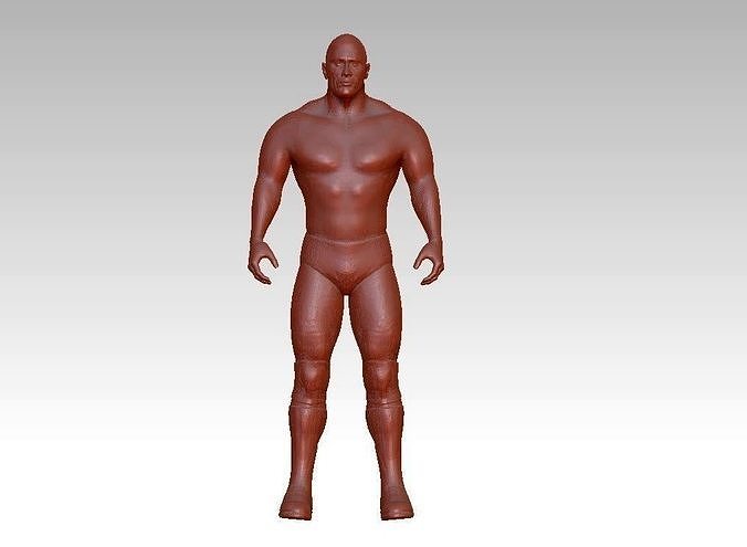 The Rock dwayne johnson actor bodybuilding 3D print model