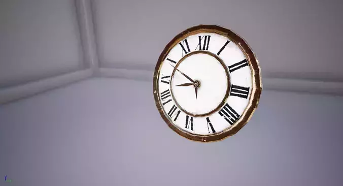 Realistic Old Clock Low-poly 3D model