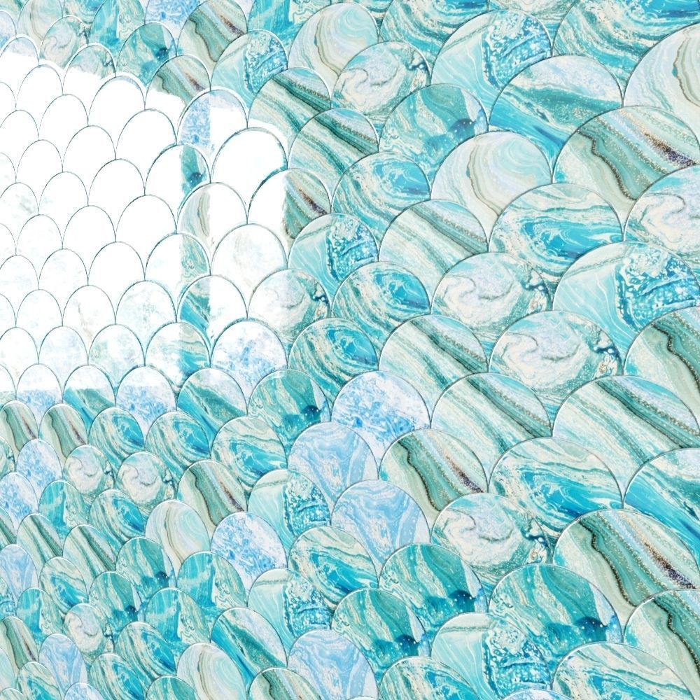 Fish Scale Tile 3D model_3