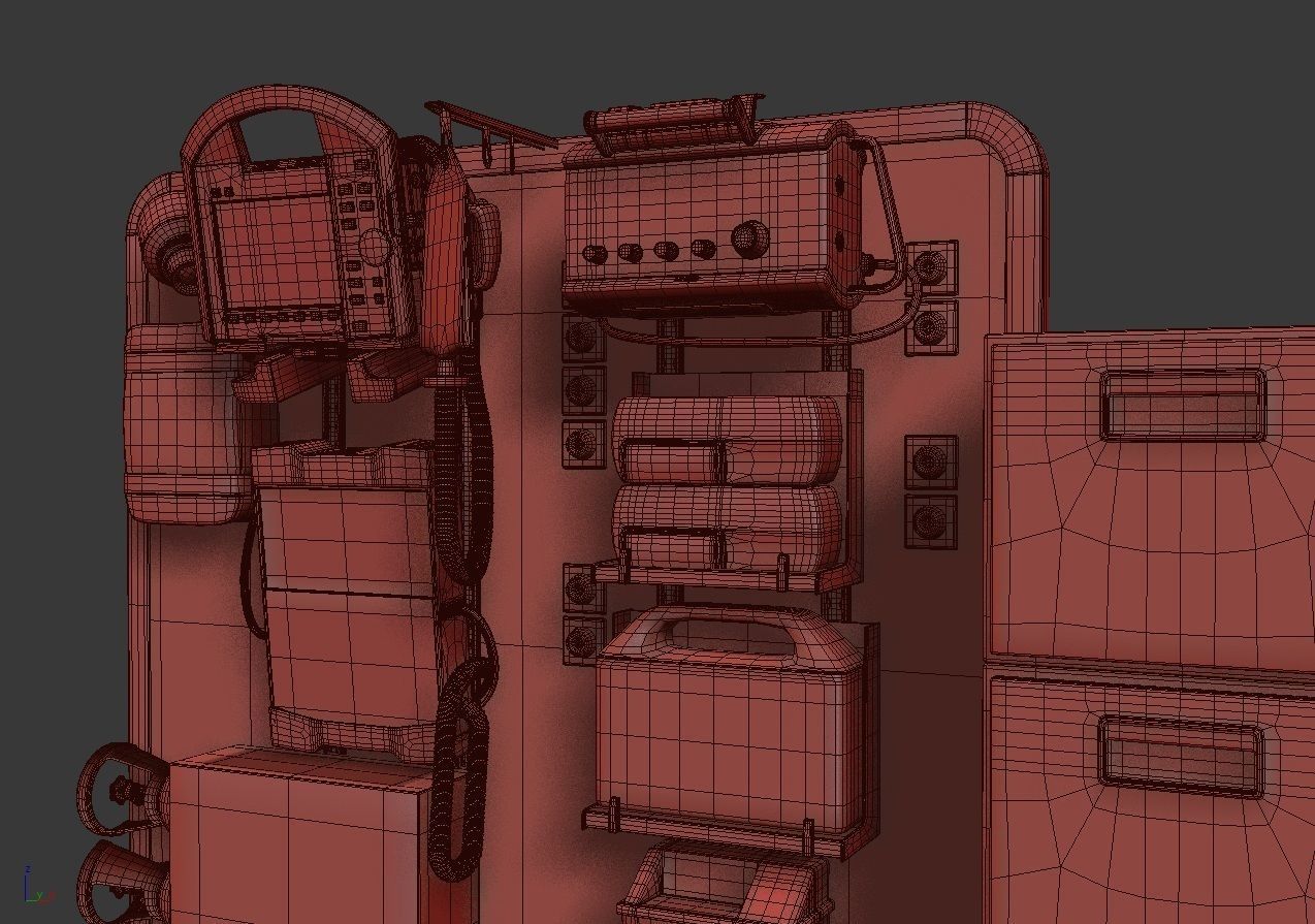 Ambulance Equipment with Stretcher 2 3D model_27