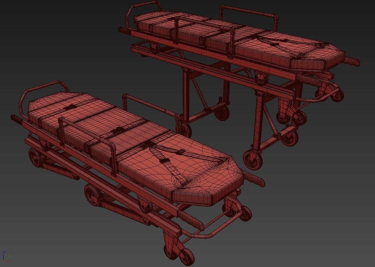 Ambulance Equipment with Stretcher 2 3D model_43