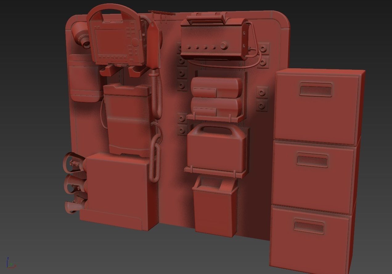 Ambulance Equipment with Stretcher 2 3D model_17