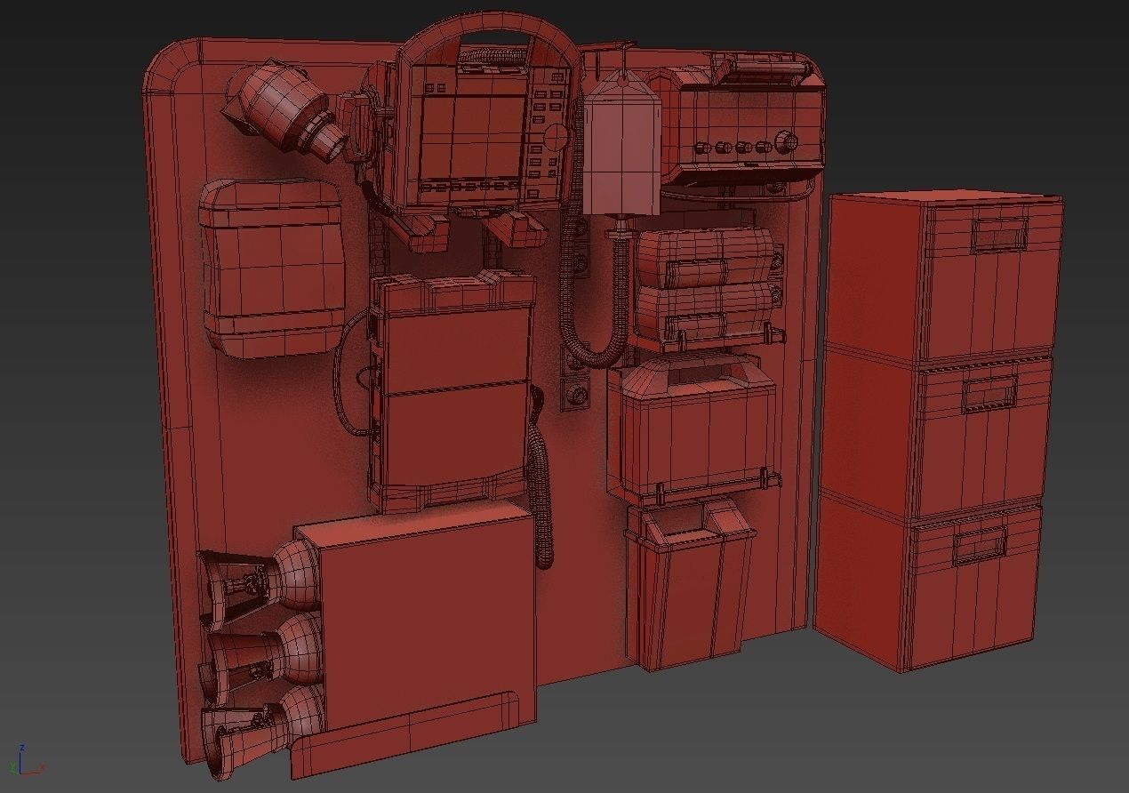 Ambulance Equipment with Stretcher 2 3D model_14