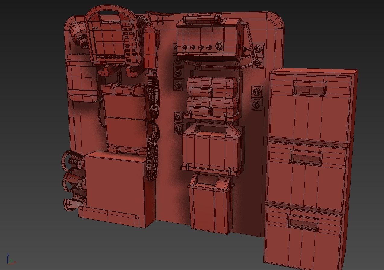 Ambulance Equipment with Stretcher 2 3D model_18