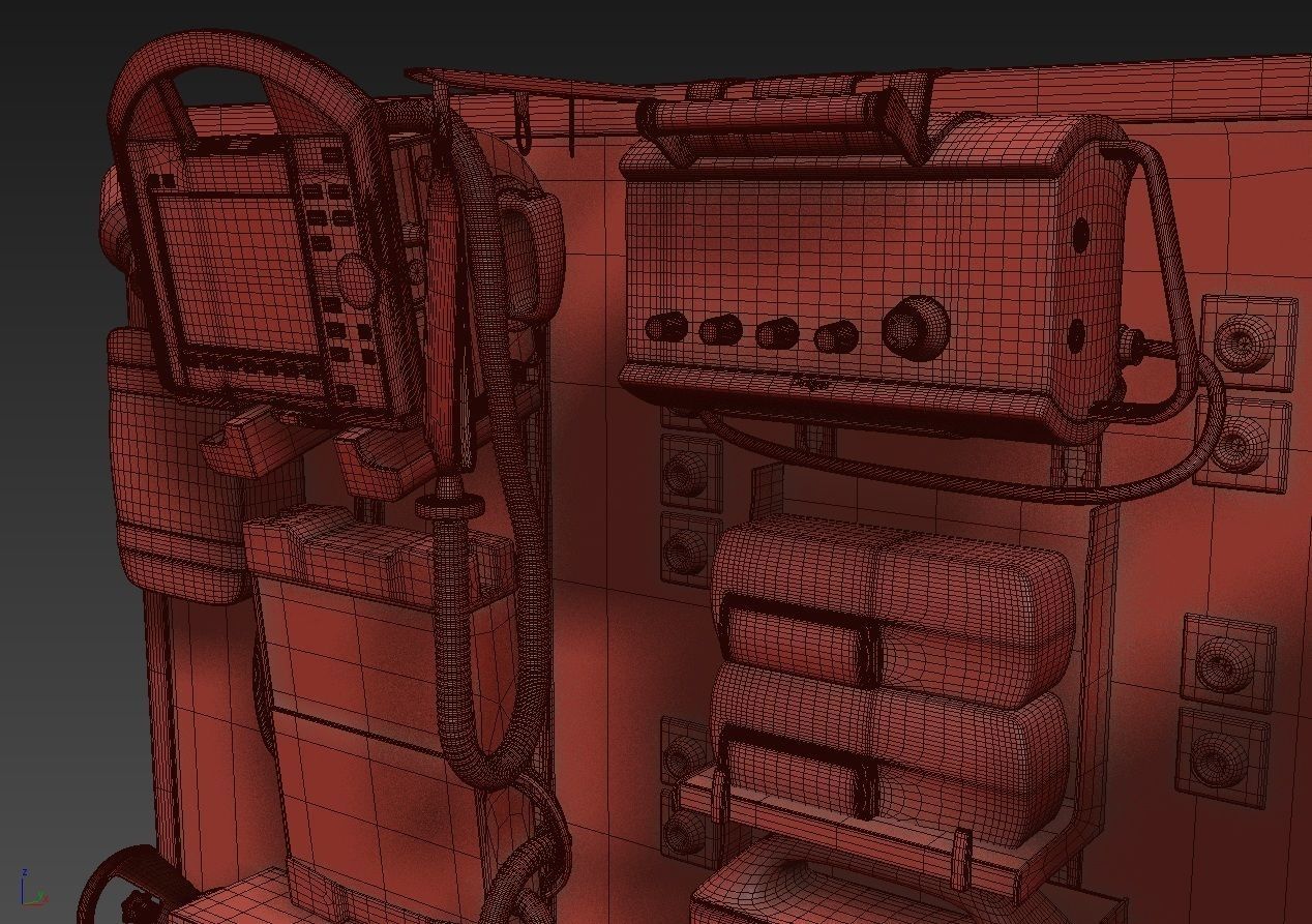 Ambulance Equipment with Stretcher 2 3D model_29