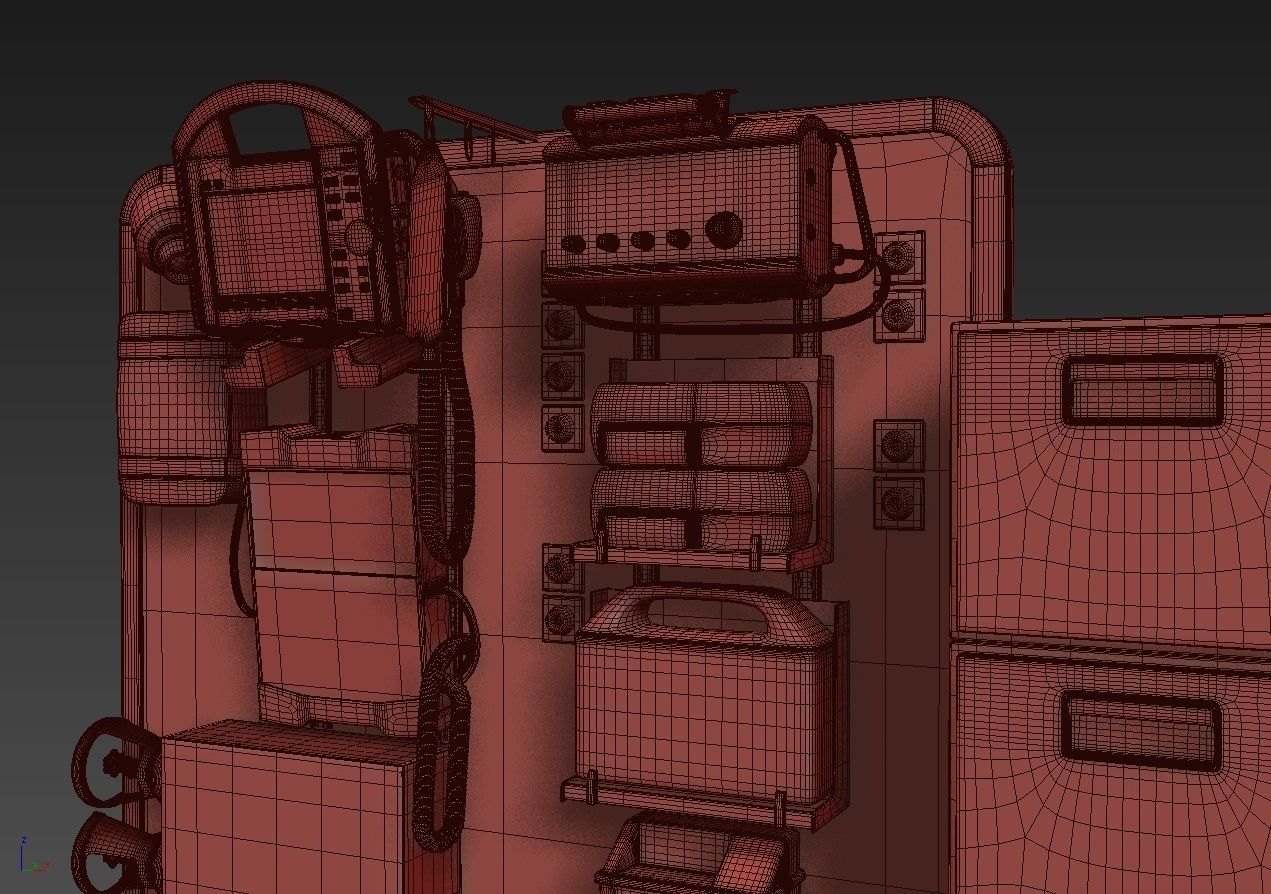 Ambulance Equipment with Stretcher 2 3D model_28