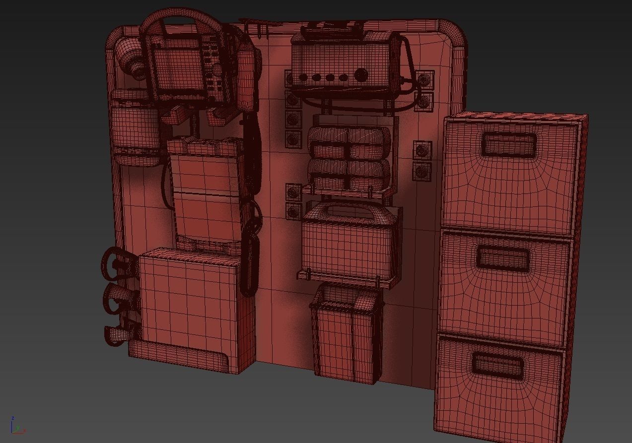 Ambulance Equipment with Stretcher 2 3D model_20