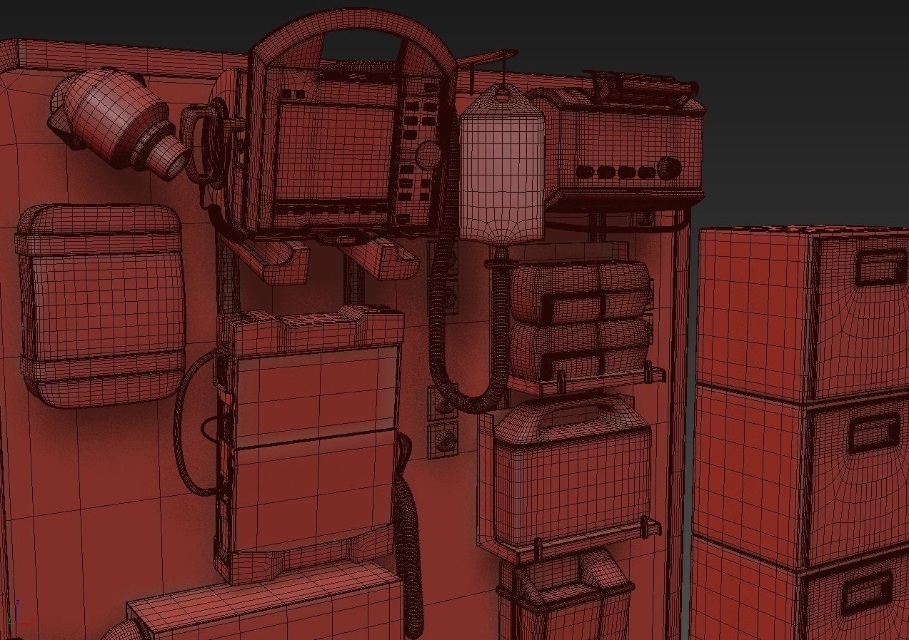 Ambulance Equipment with Stretcher 2 3D model_24