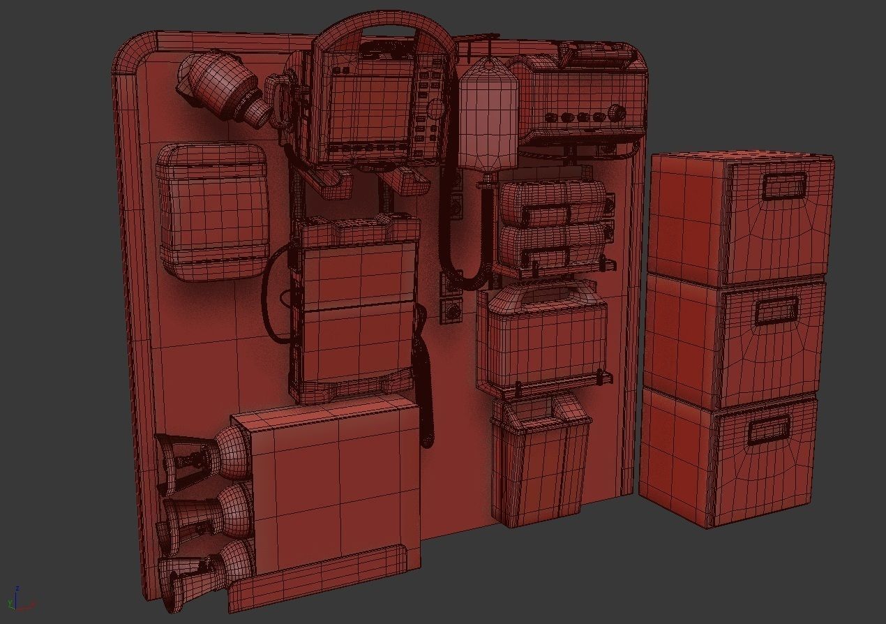 Ambulance Equipment with Stretcher 2 3D model_15