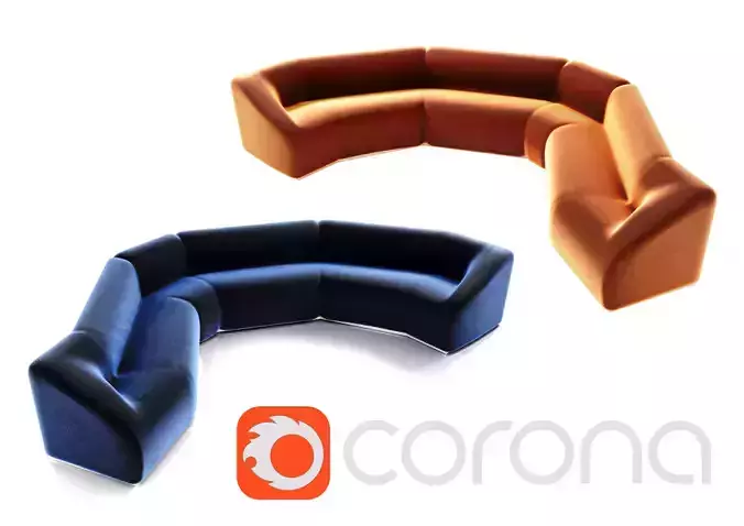 Realistic modern sofa 3D model