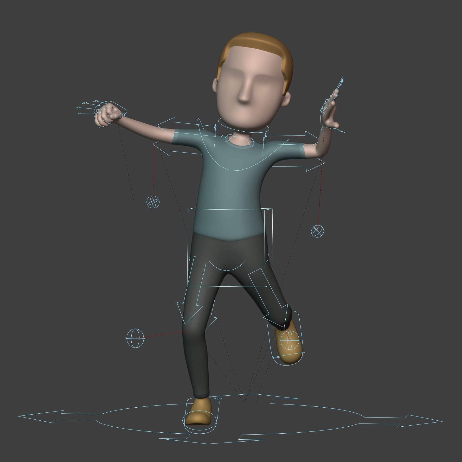 Cartoon Character - Man - Stickman - High Quality IK and FK Rig Low-poly 3D model_1