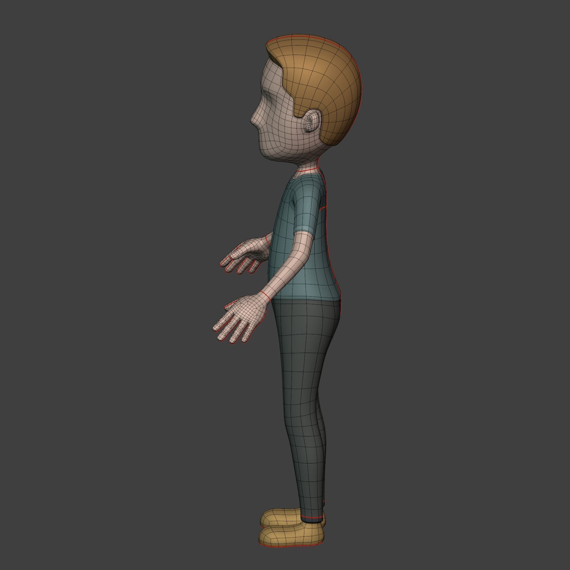 Cartoon Character - Man - Stickman - High Quality IK and FK Rig Low-poly 3D model_9