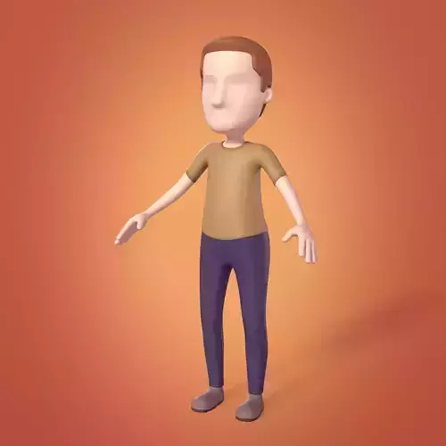 Cartoon Character - Man - Stickman - High Quality IK and FK Rig Low-poly 3D model