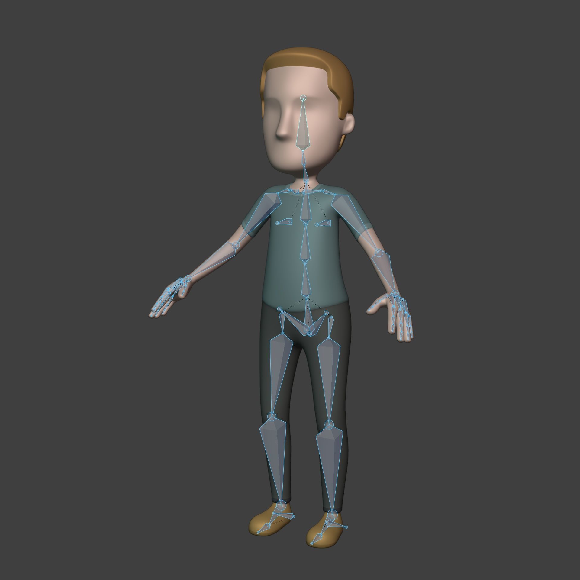 Cartoon Character - Man - Stickman - High Quality IK and FK Rig Low-poly 3D model_3
