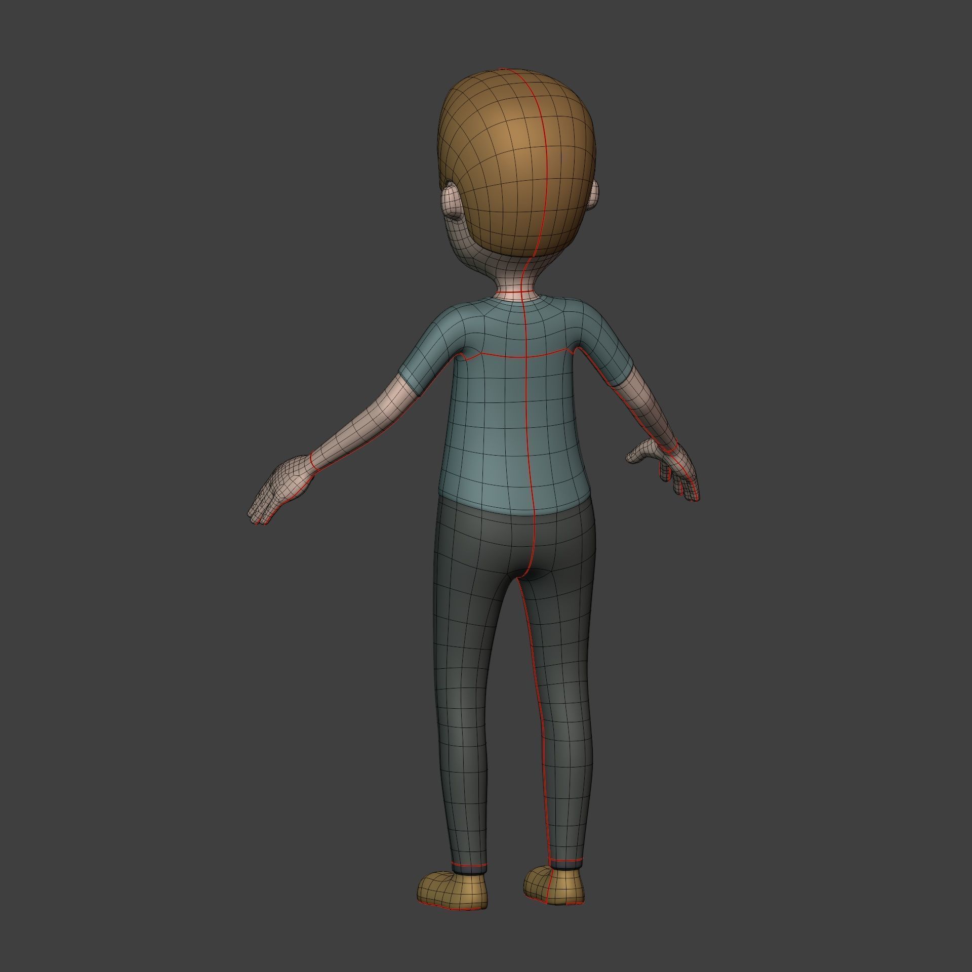 Cartoon Character - Man - Stickman - High Quality IK and FK Rig Low-poly 3D model_11