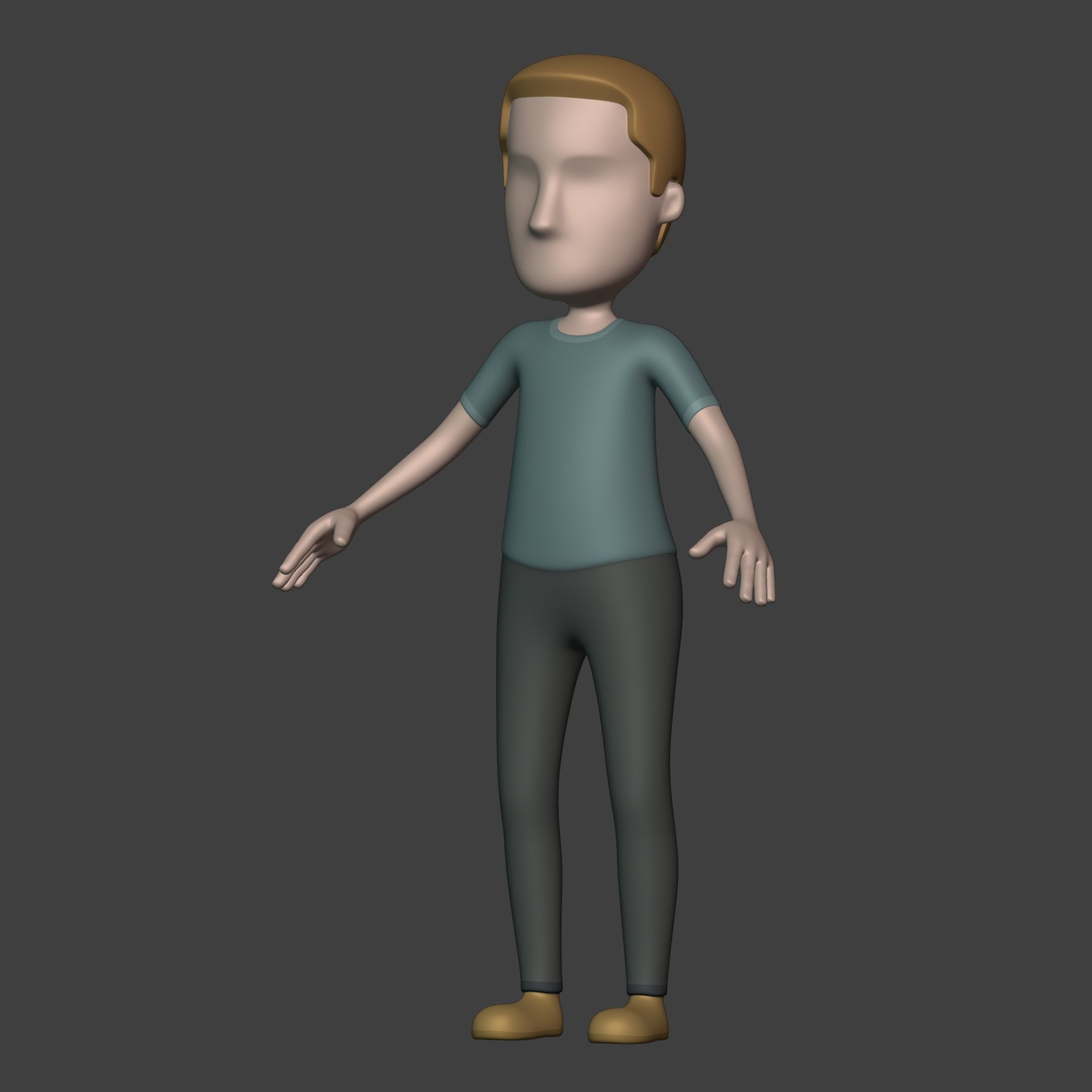 Cartoon Character - Man - Stickman - High Quality IK and FK Rig Low-poly 3D model_6