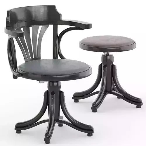 Revolving Armchair Kontor 523 stool Piano 3D model