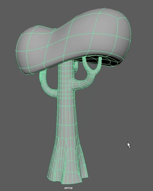 Cartoon tree 3D model_2