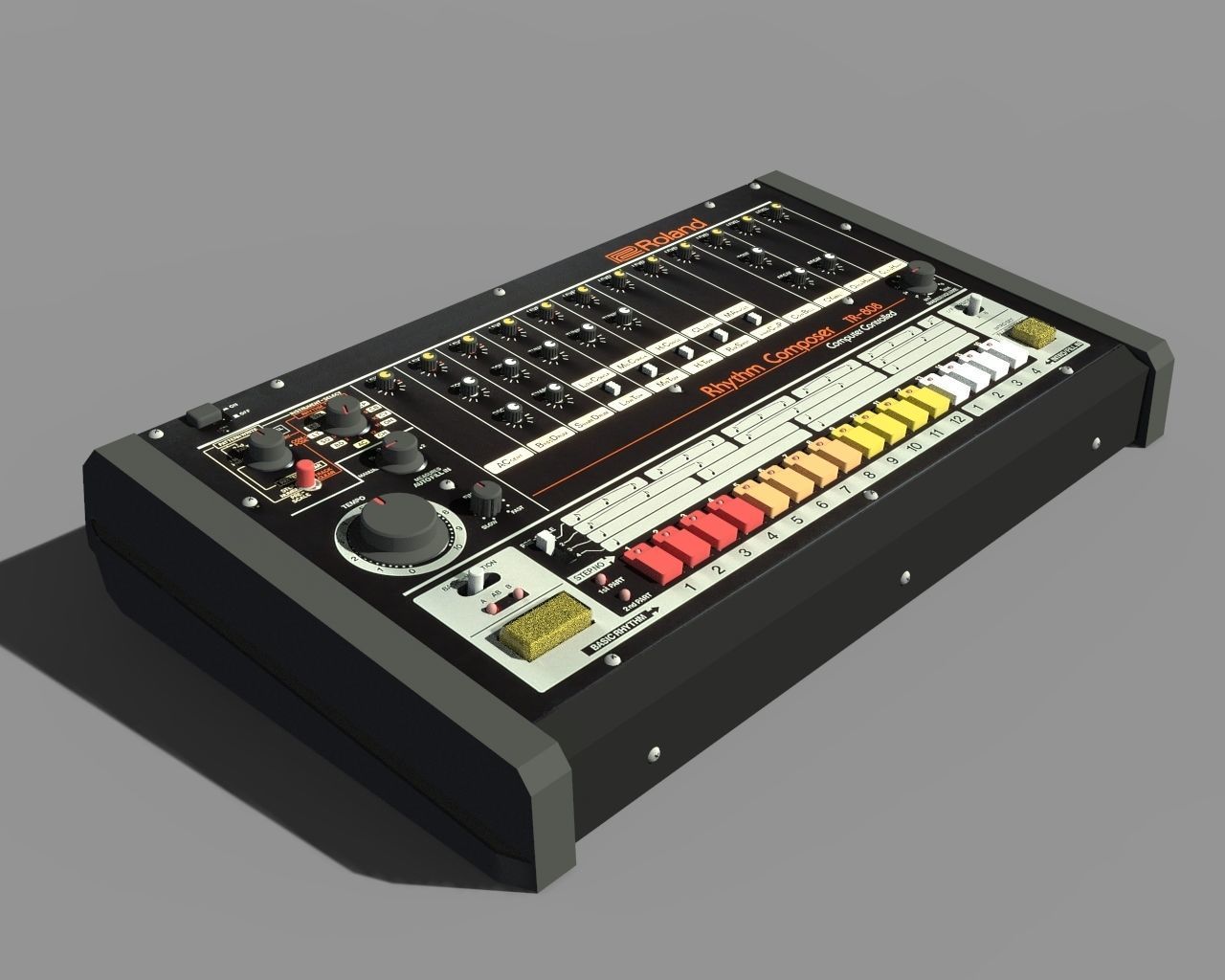 Roland TR 808 Low-poly 3D model_4