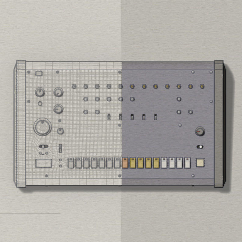 Roland TR 808 Low-poly 3D model_28