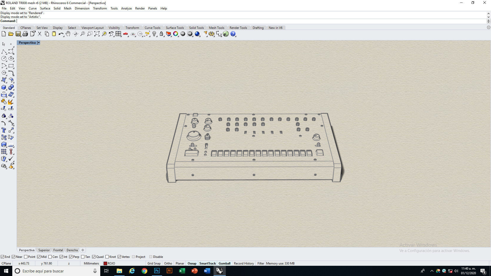 Roland TR 808 Low-poly 3D model_24
