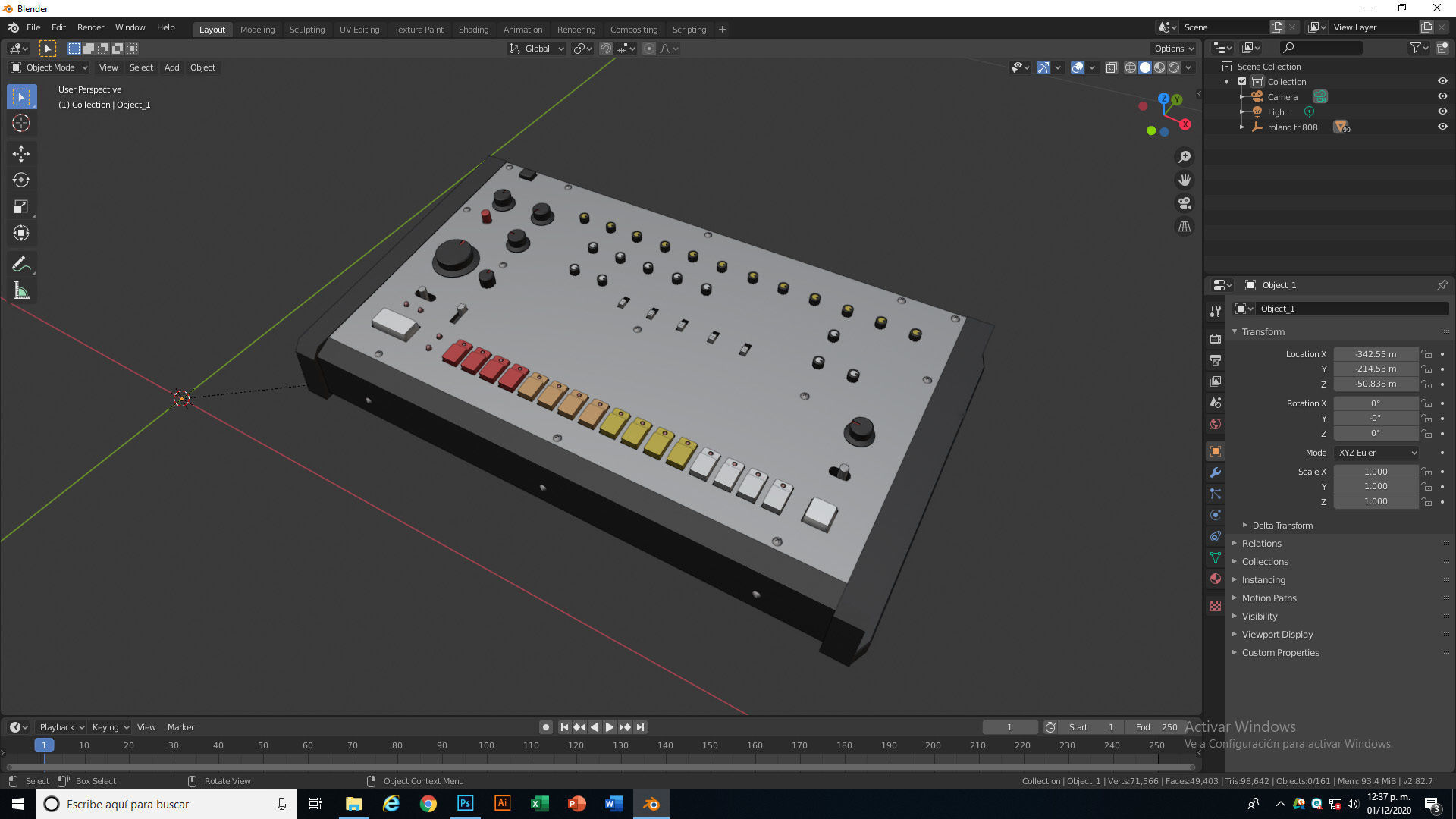 Roland TR 808 Low-poly 3D model_9