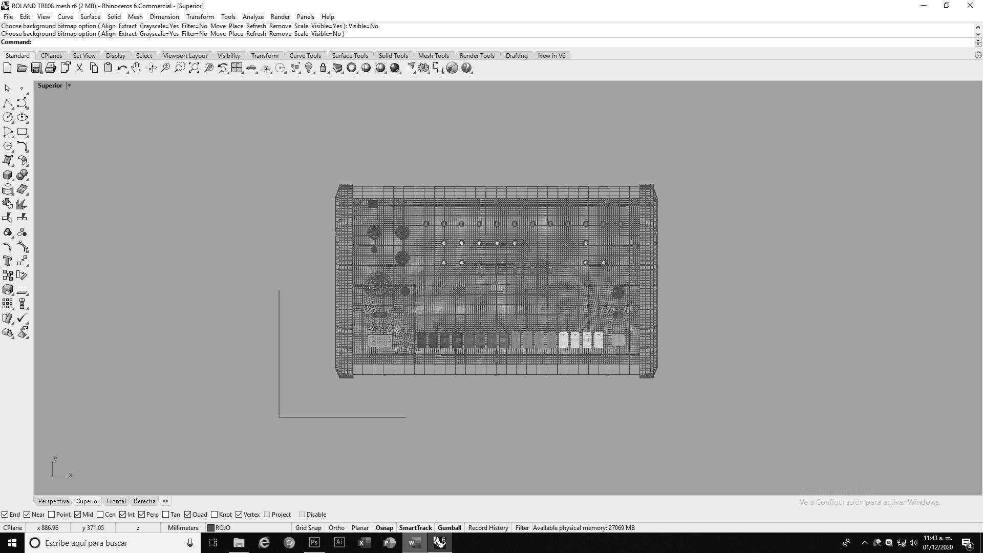 Roland TR 808 Low-poly 3D model_26