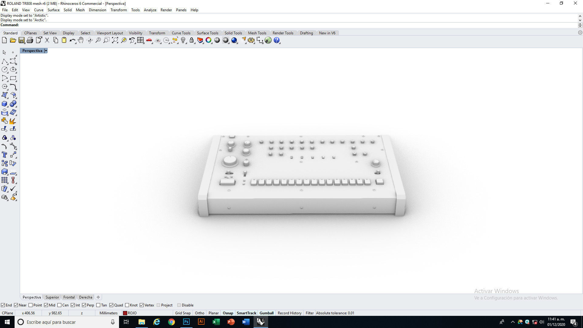 Roland TR 808 Low-poly 3D model_25