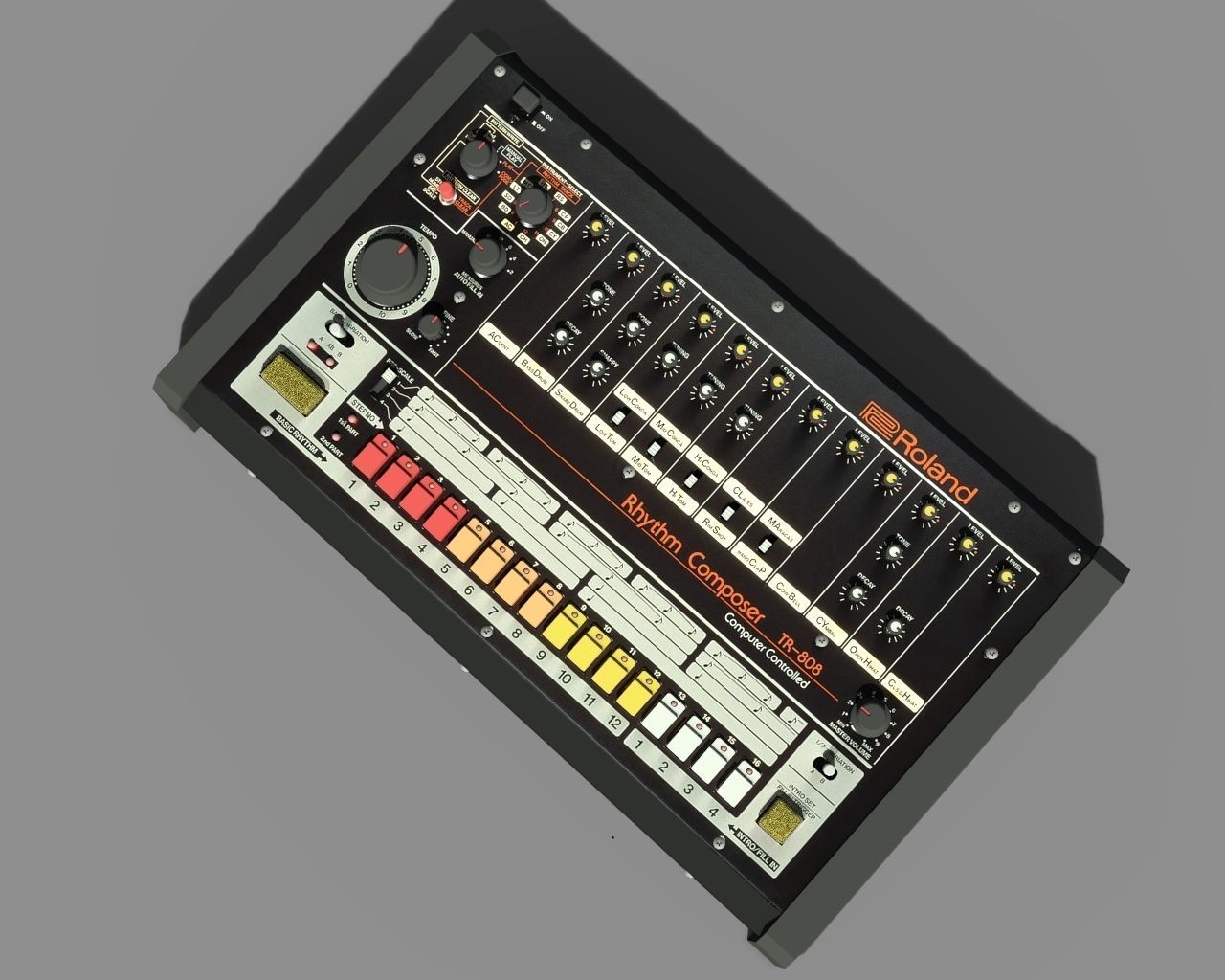 Roland TR 808 Low-poly 3D model_3