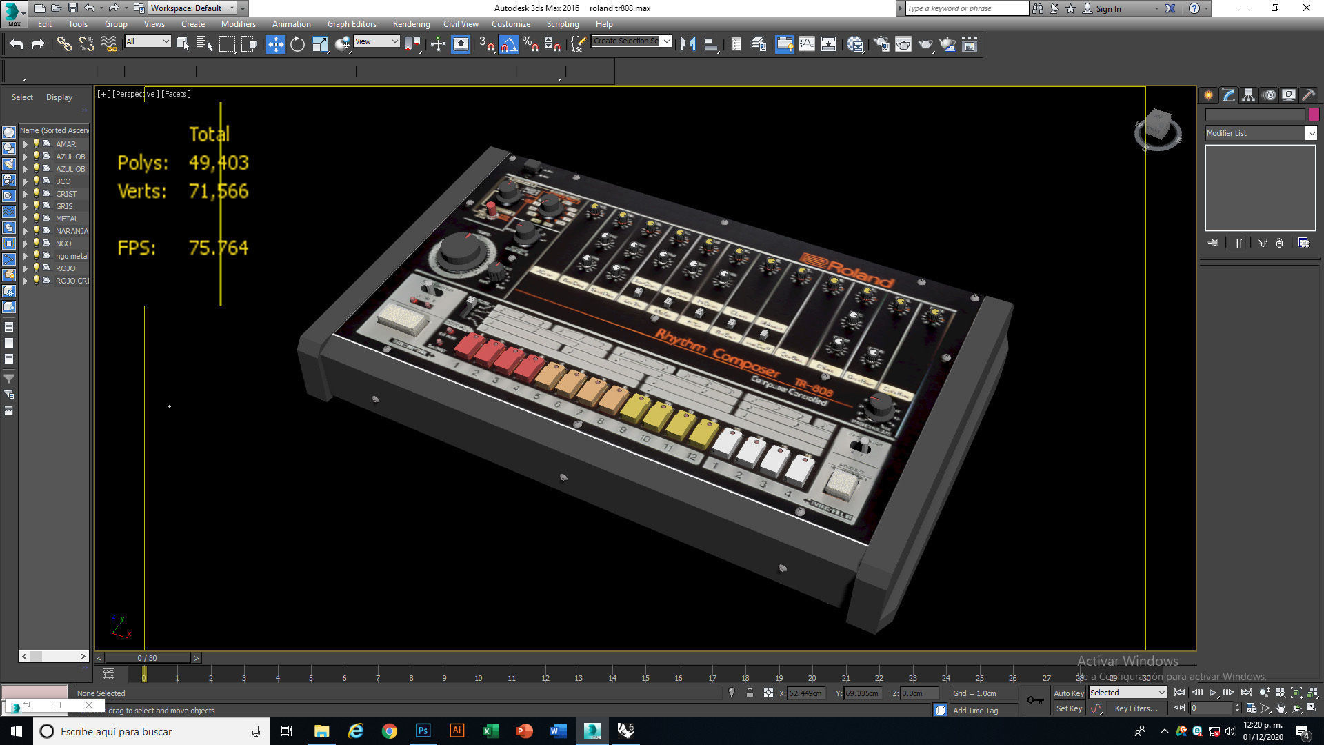 Roland TR 808 Low-poly 3D model_5