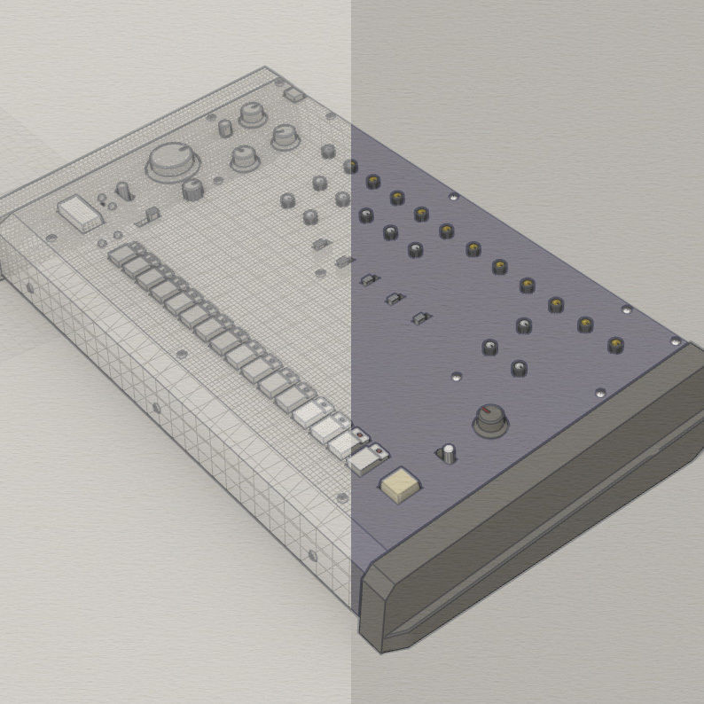 Roland TR 808 Low-poly 3D model_30