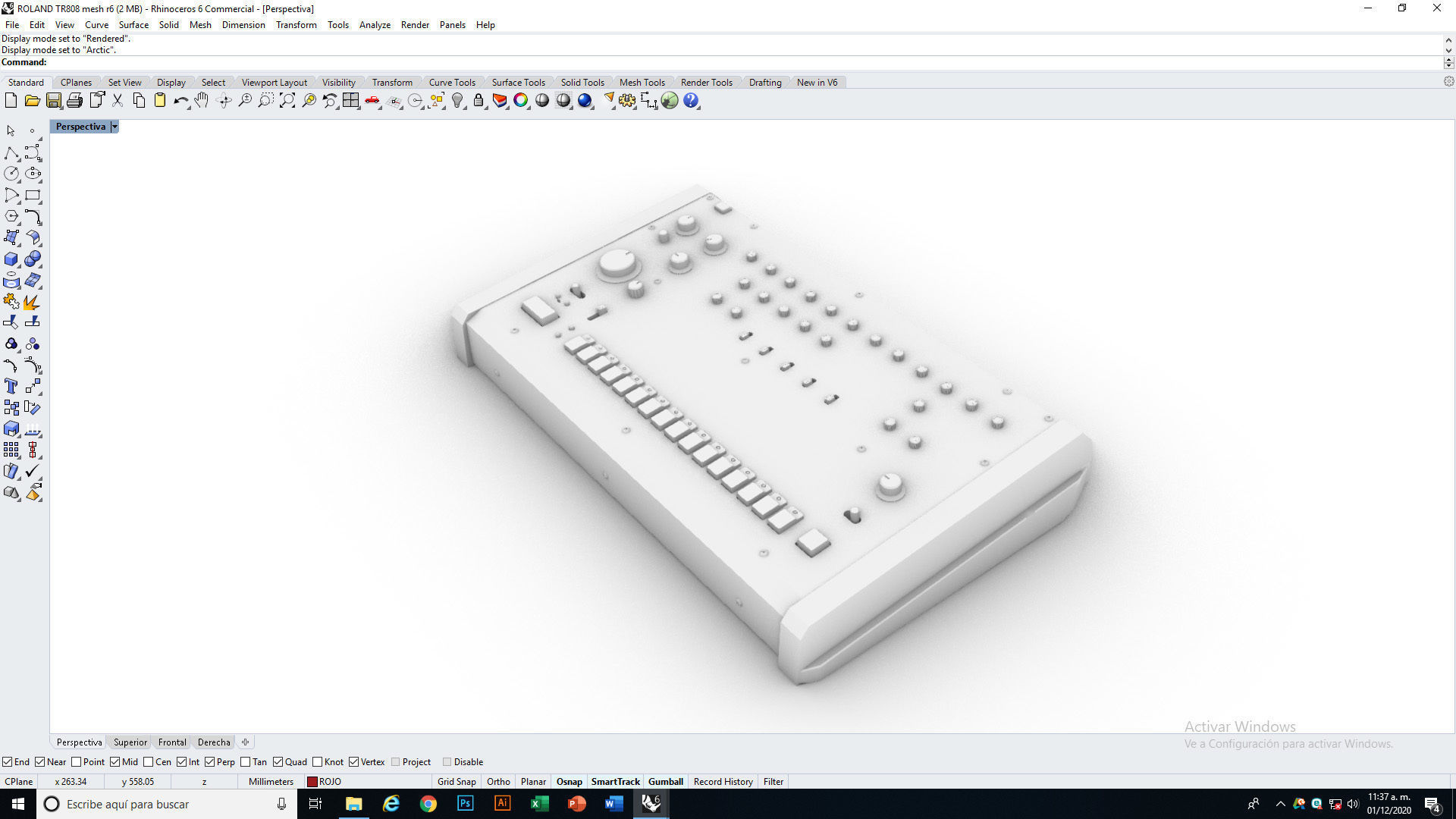 Roland TR 808 Low-poly 3D model_18