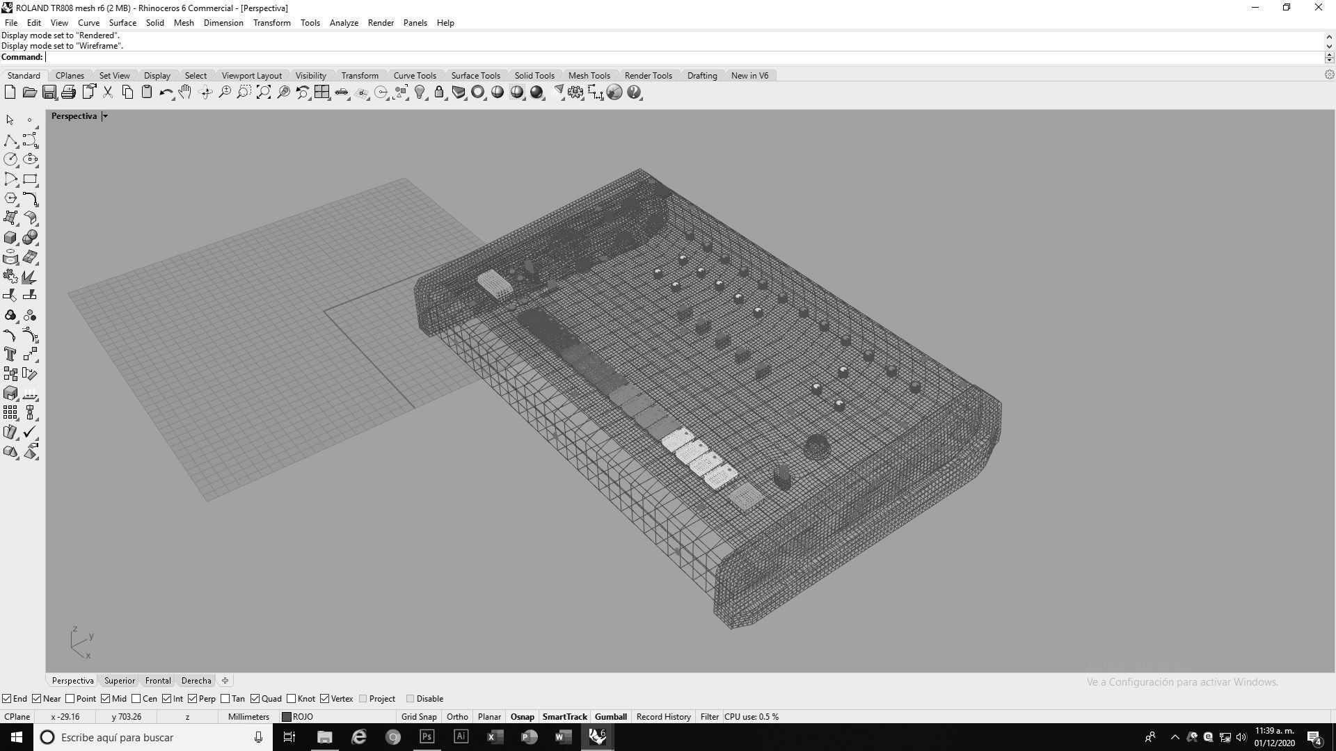 Roland TR 808 Low-poly 3D model_21