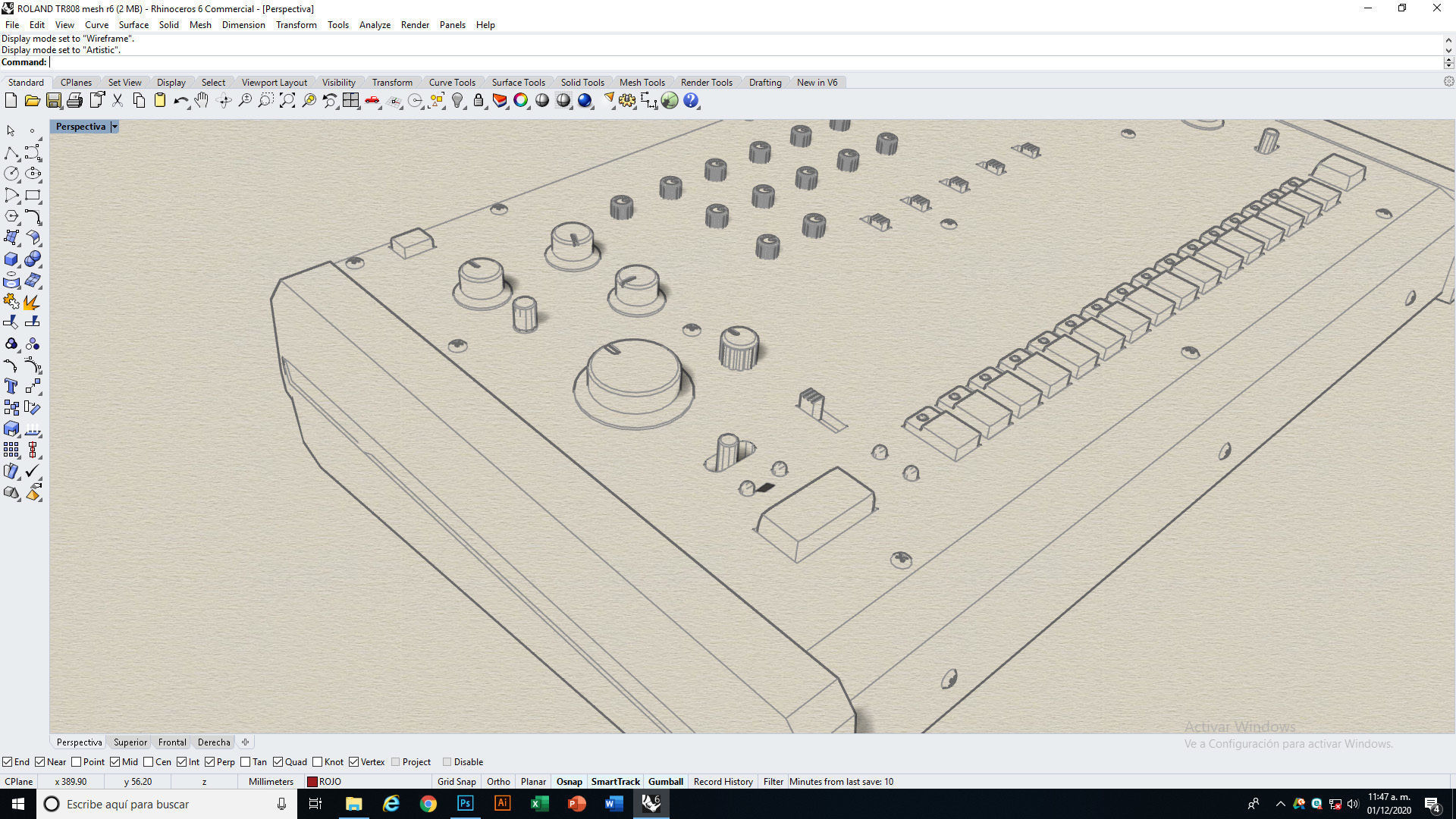 Roland TR 808 Low-poly 3D model_15