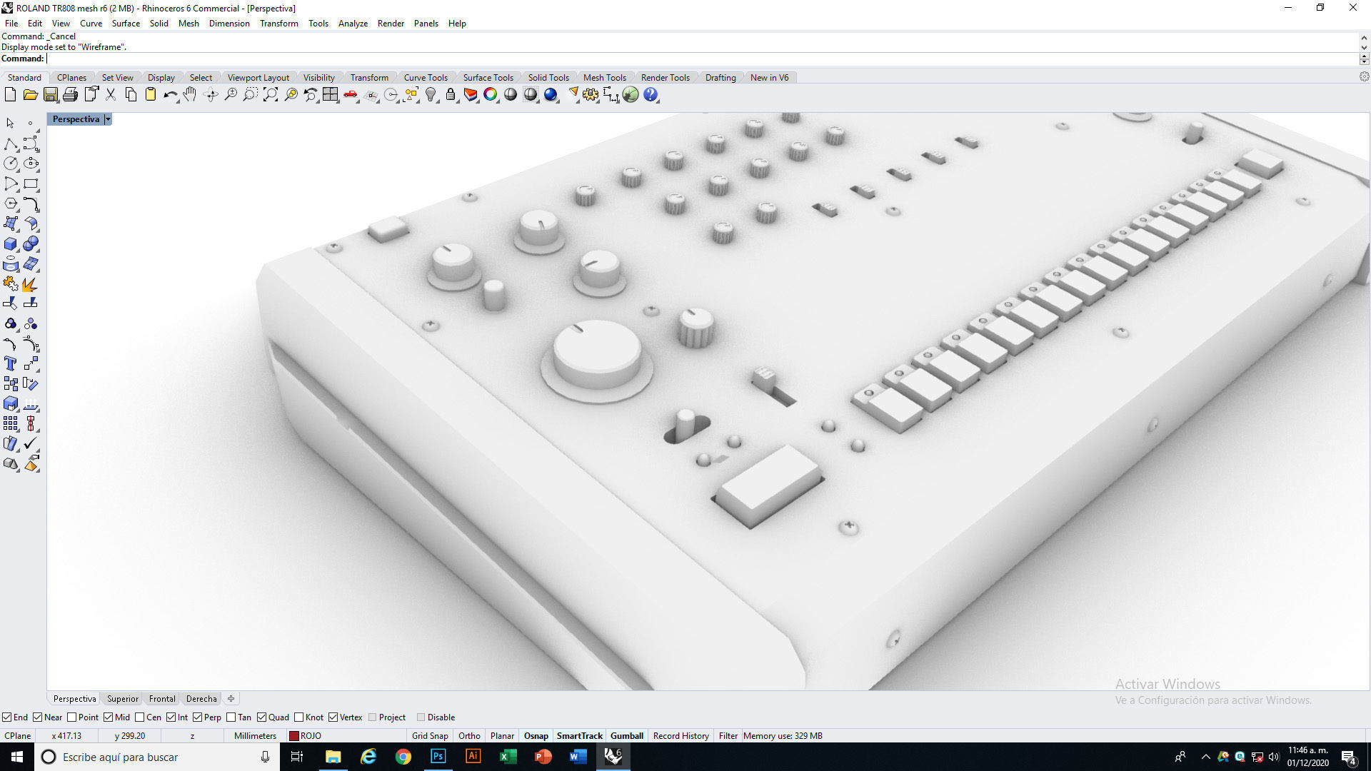 Roland TR 808 Low-poly 3D model_14