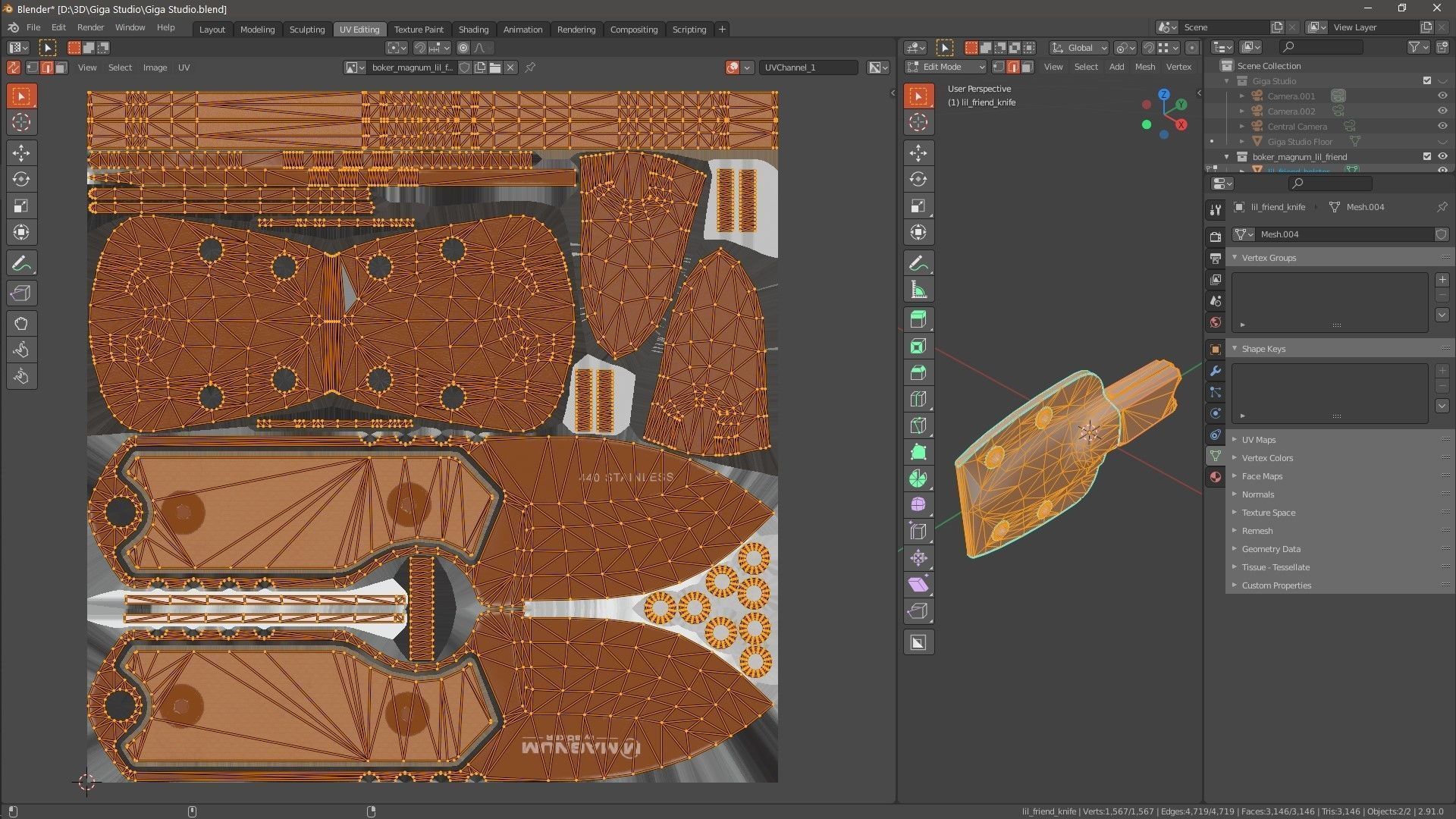 Neck Knife Boker Magnum Lil Friend Low-poly 3D model_10