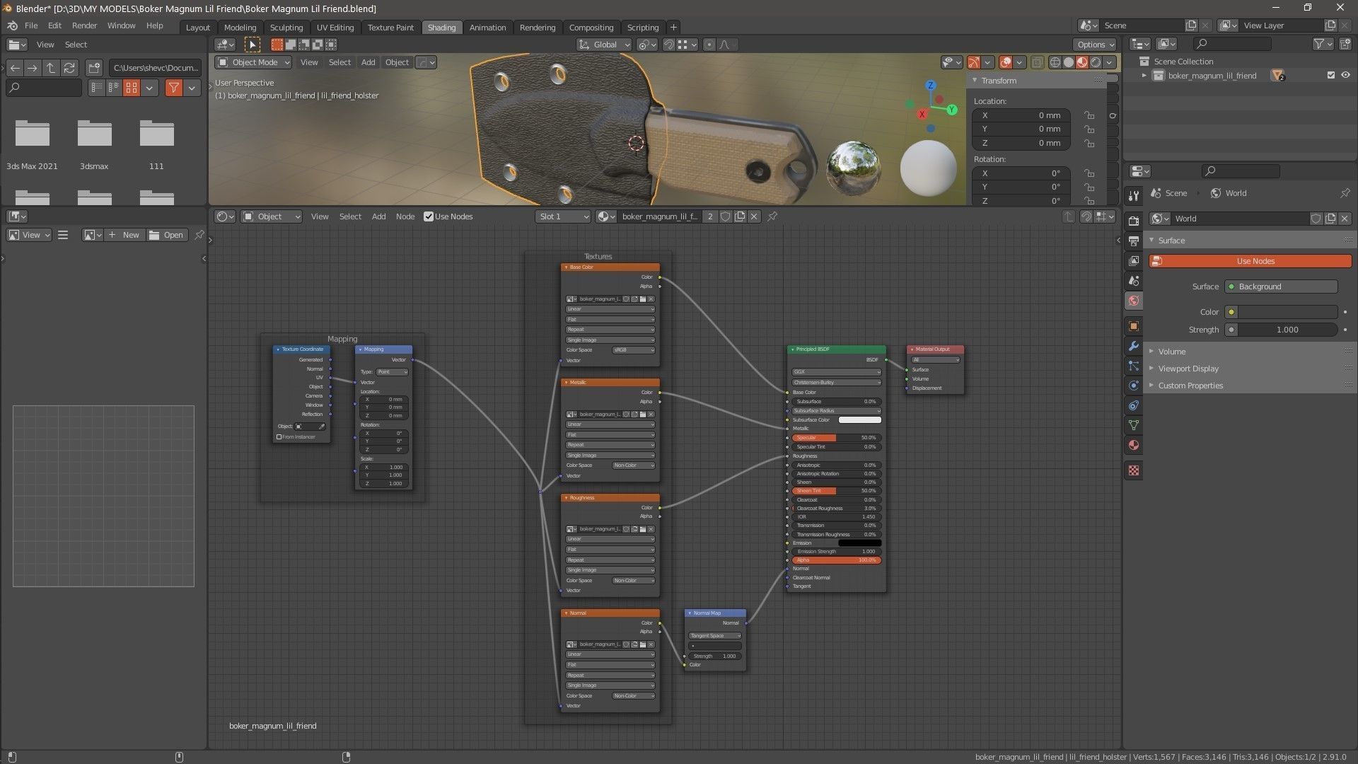 Neck Knife Boker Magnum Lil Friend Low-poly 3D model_11
