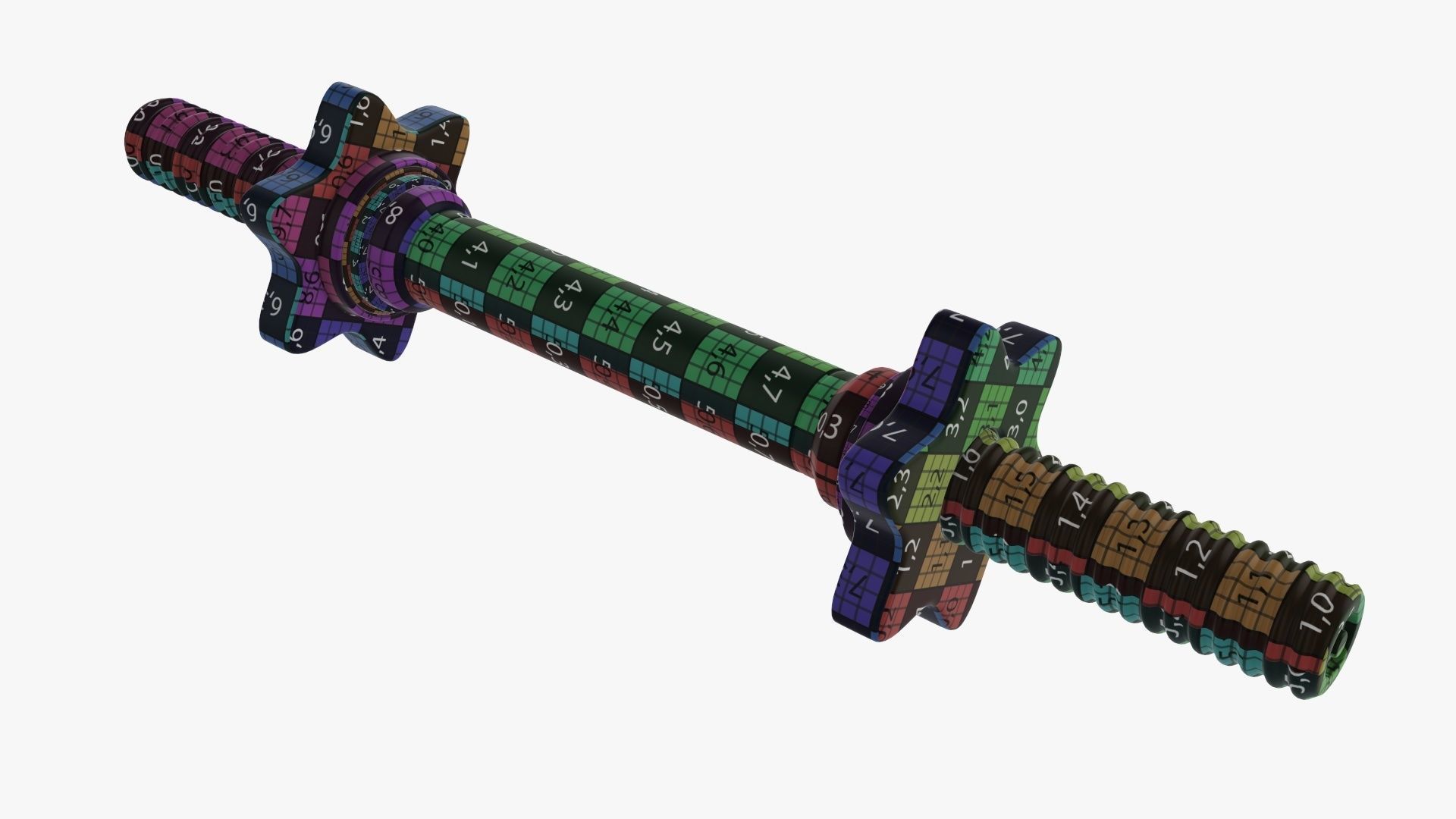 Dumbbell handle 3D model_16