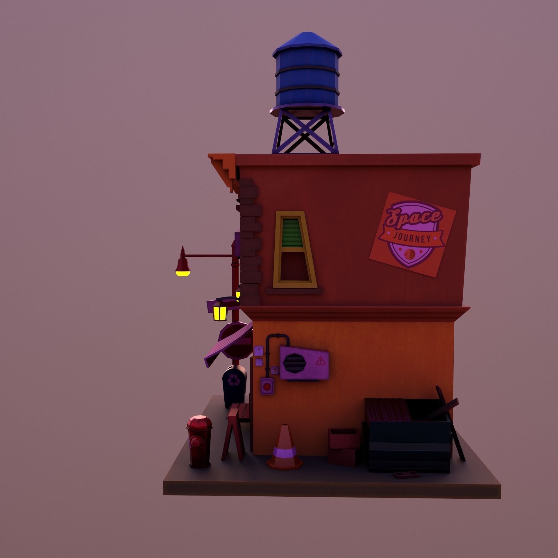 Stylize Market Scene Game Ready 3D model_5