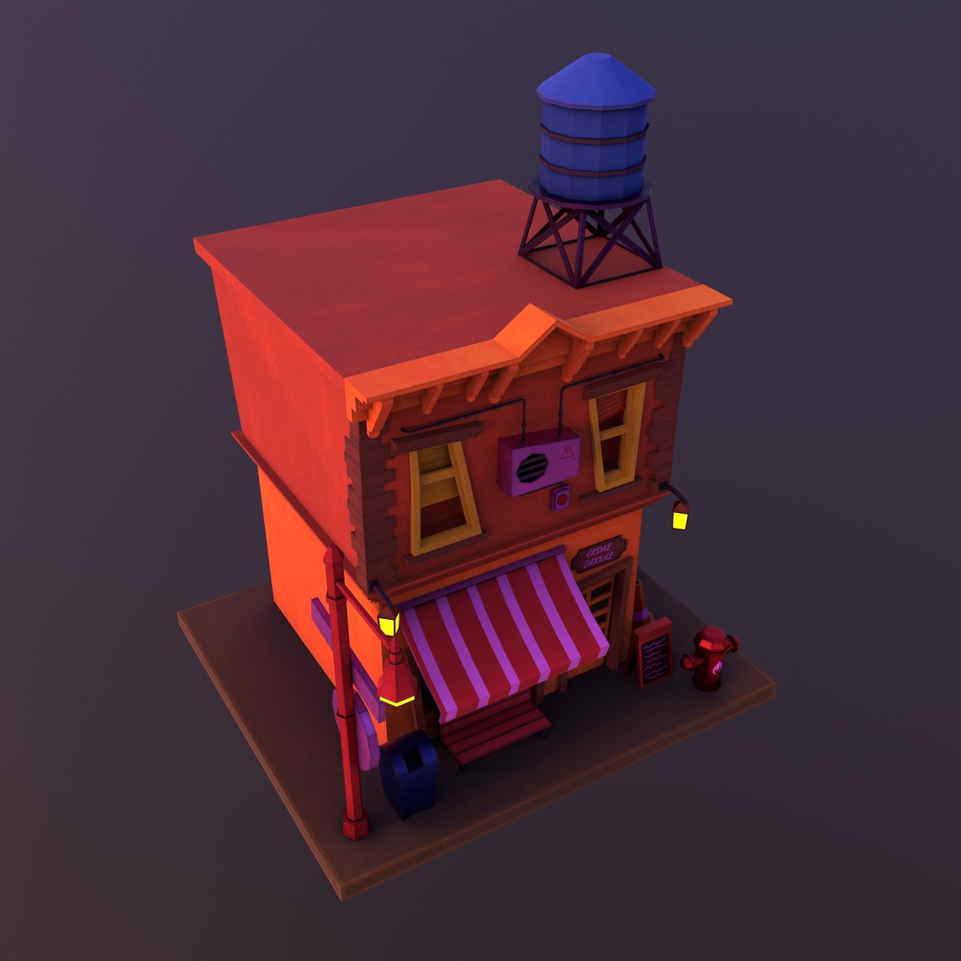 Stylize Market Scene Game Ready 3D model_6