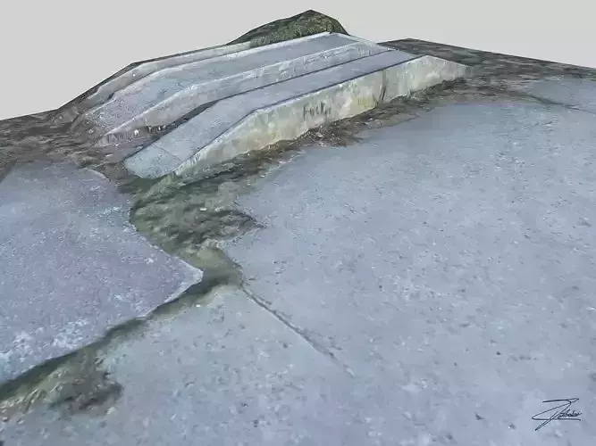 Concrete loading ramp Low-poly 3D model