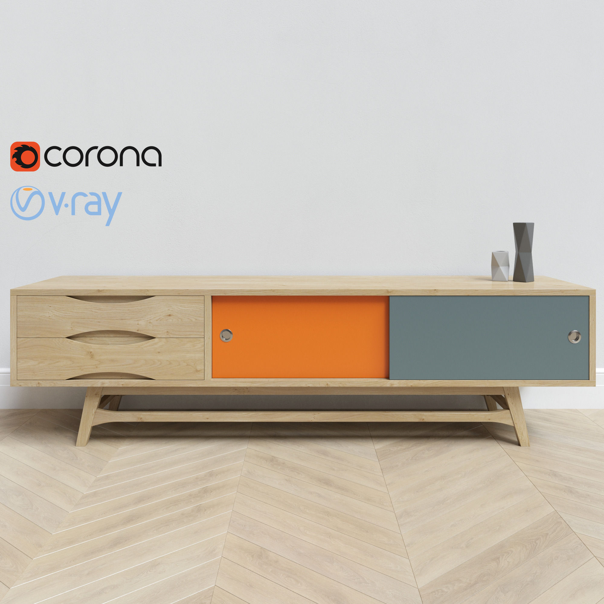 Nordic Colour Entertainment Unit 3D model_0