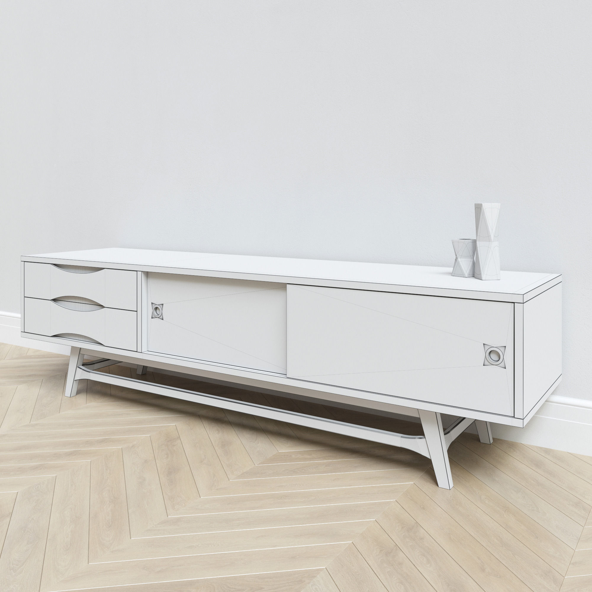 Nordic Colour Entertainment Unit 3D model_10