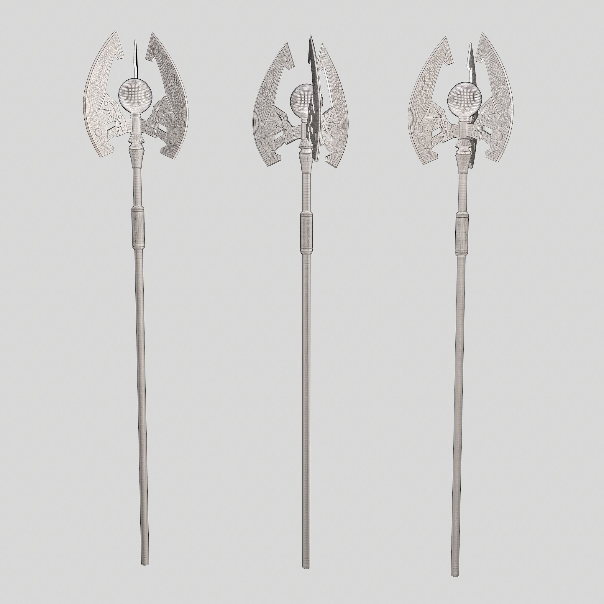 Battle Orb Axe and Blade Two 3D Print Weapons Pack 3D Model Collection_62