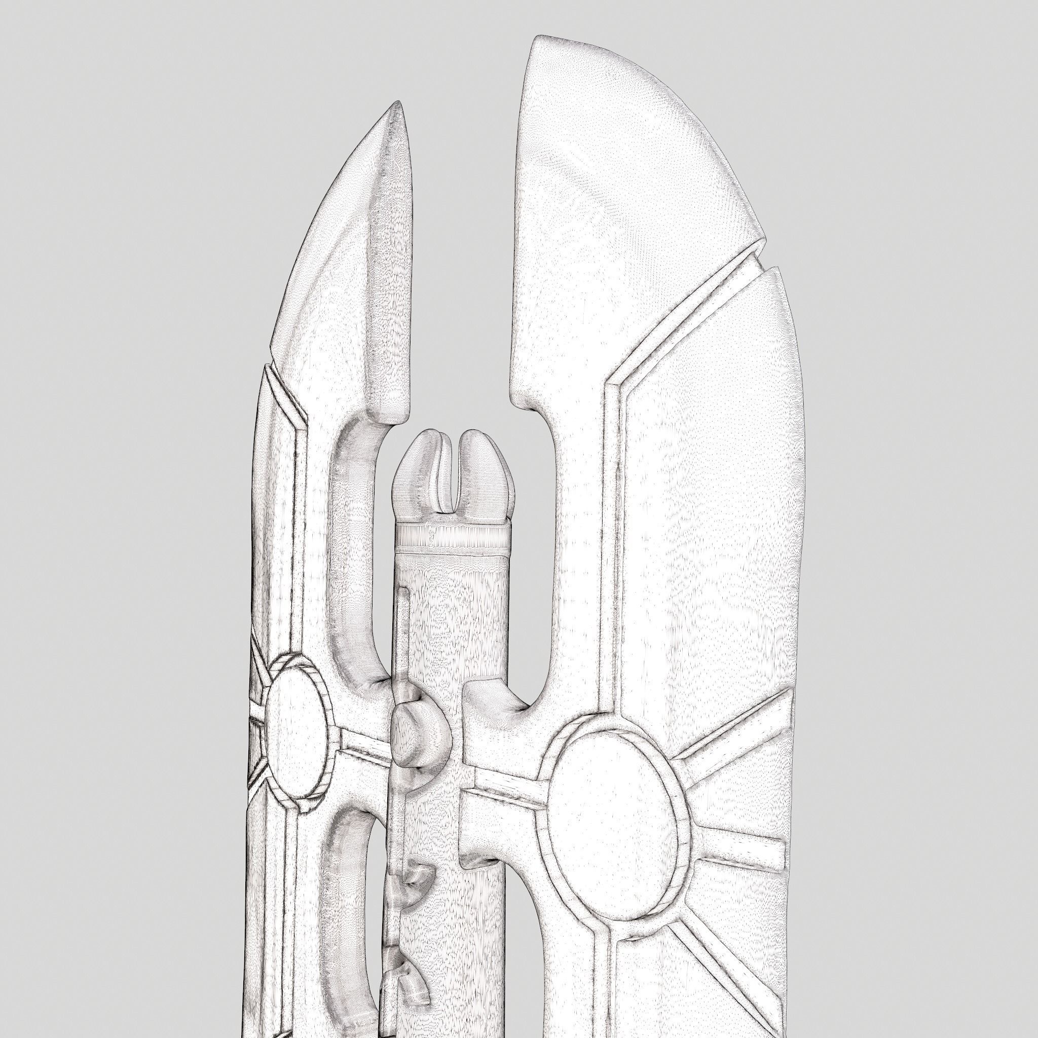 Battle Orb Axe and Blade Two 3D Print Weapons Pack 3D Model Collection_69