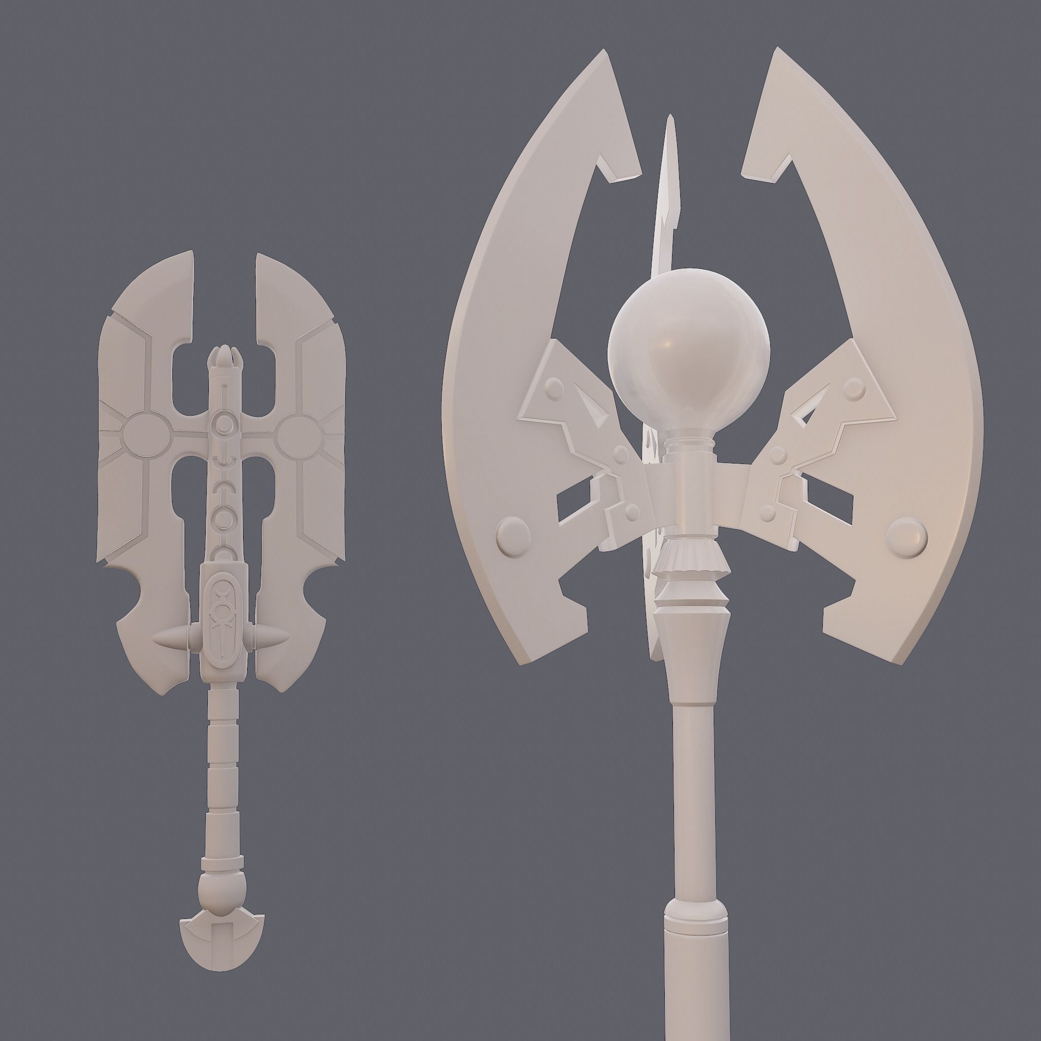 Battle Orb Axe and Blade Two 3D Print Weapons Pack 3D Model Collection_26