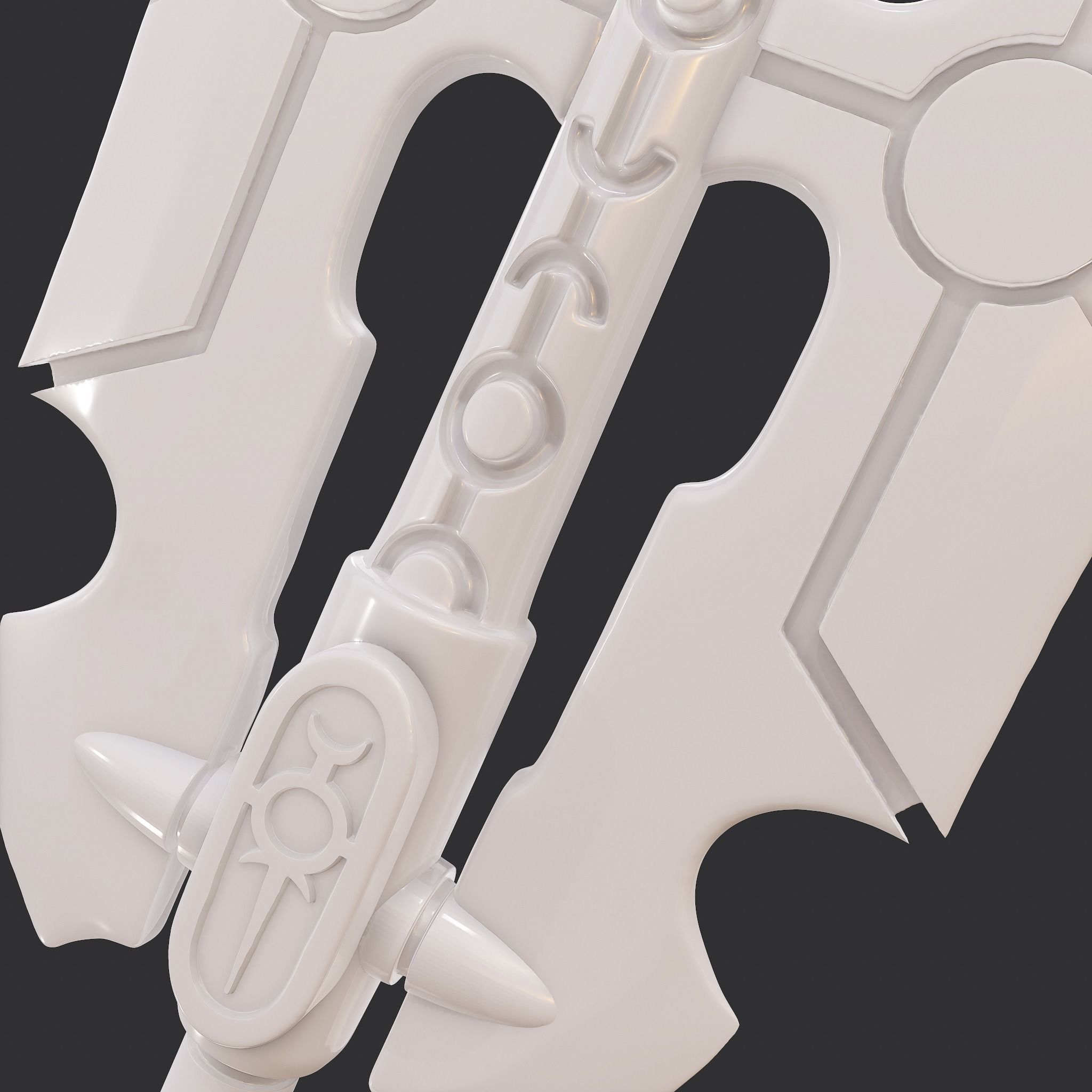 Battle Orb Axe and Blade Two 3D Print Weapons Pack 3D Model Collection_57