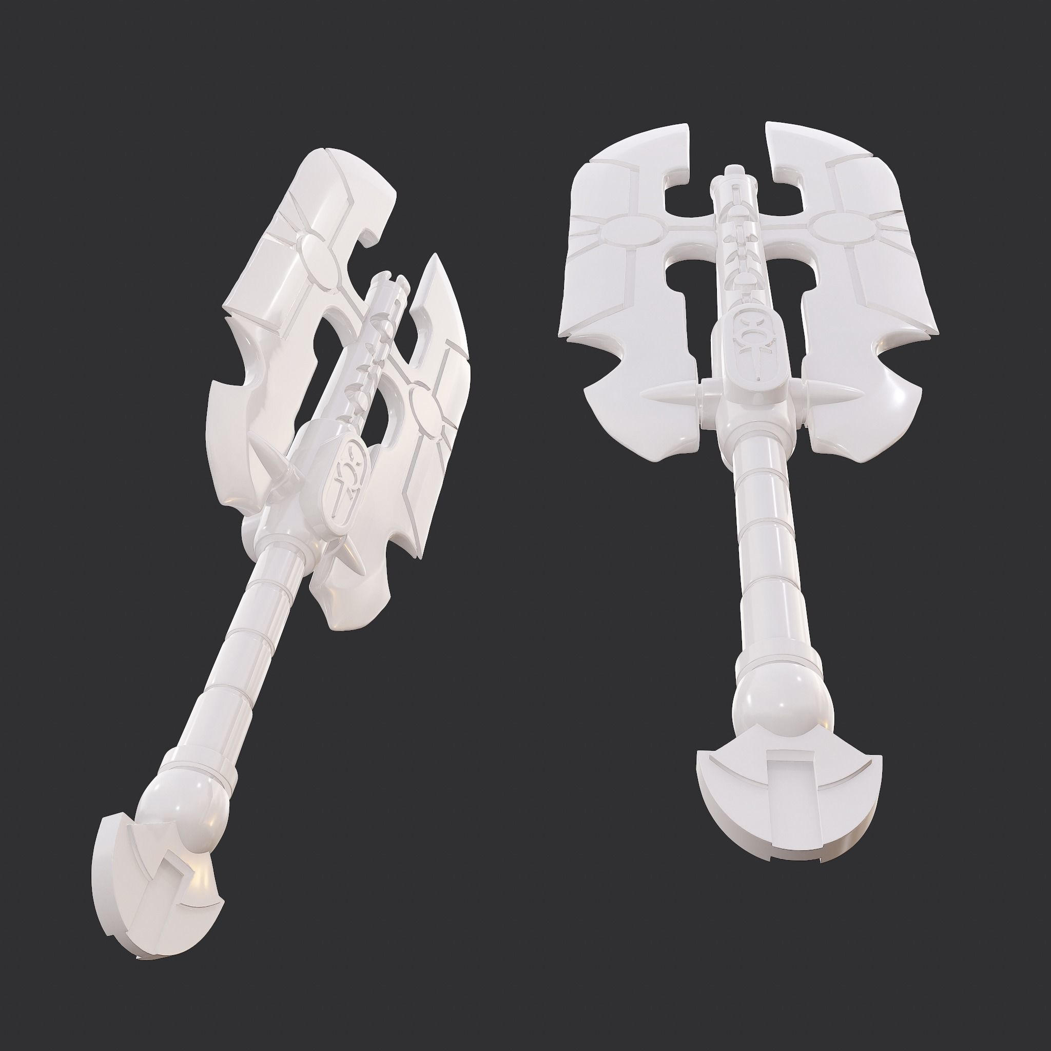 Battle Orb Axe and Blade Two 3D Print Weapons Pack 3D Model Collection_38