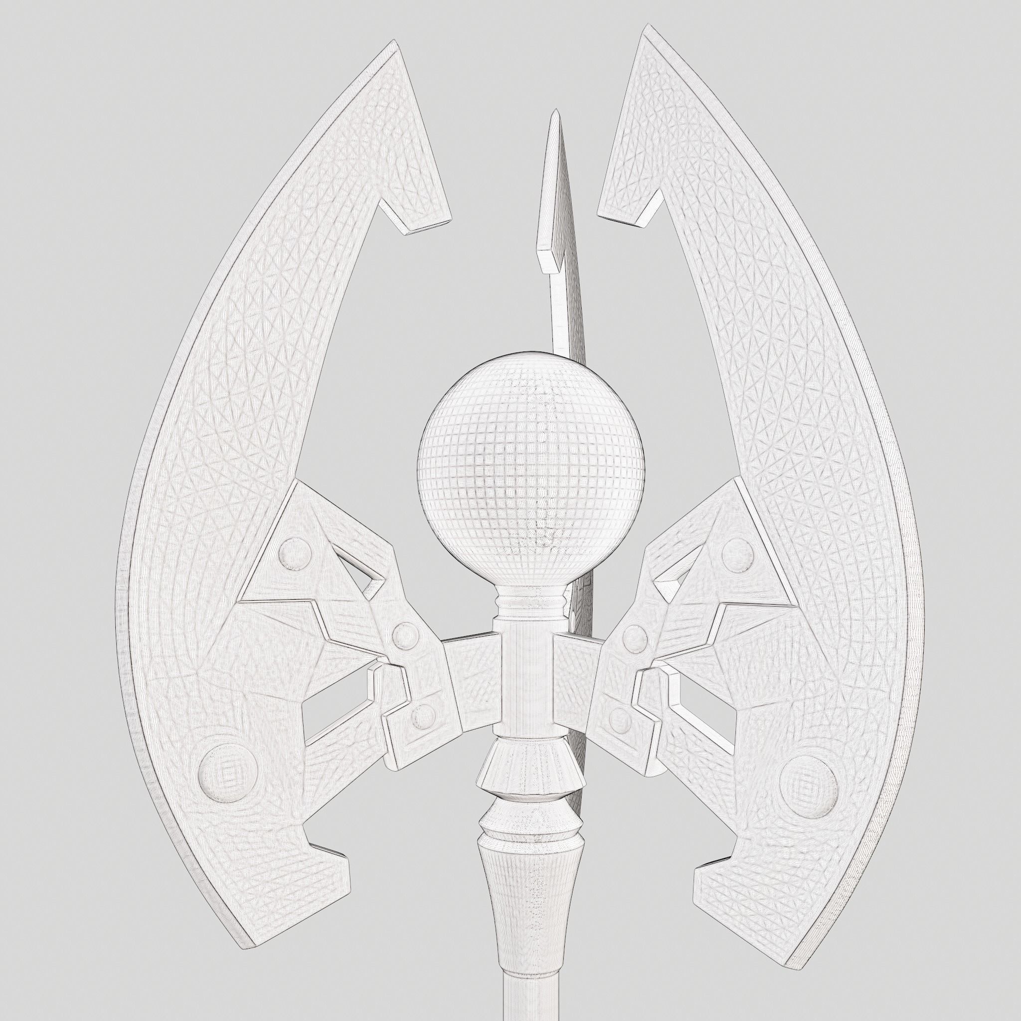 Battle Orb Axe and Blade Two 3D Print Weapons Pack 3D Model Collection_58